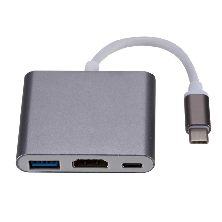USB C HDMI Type C HDMI Mac 3.1 Converter Adapter Type C to HDMI/USB 3.0/Type C Aluminum For Apple Macbook Adapter USBC HUB