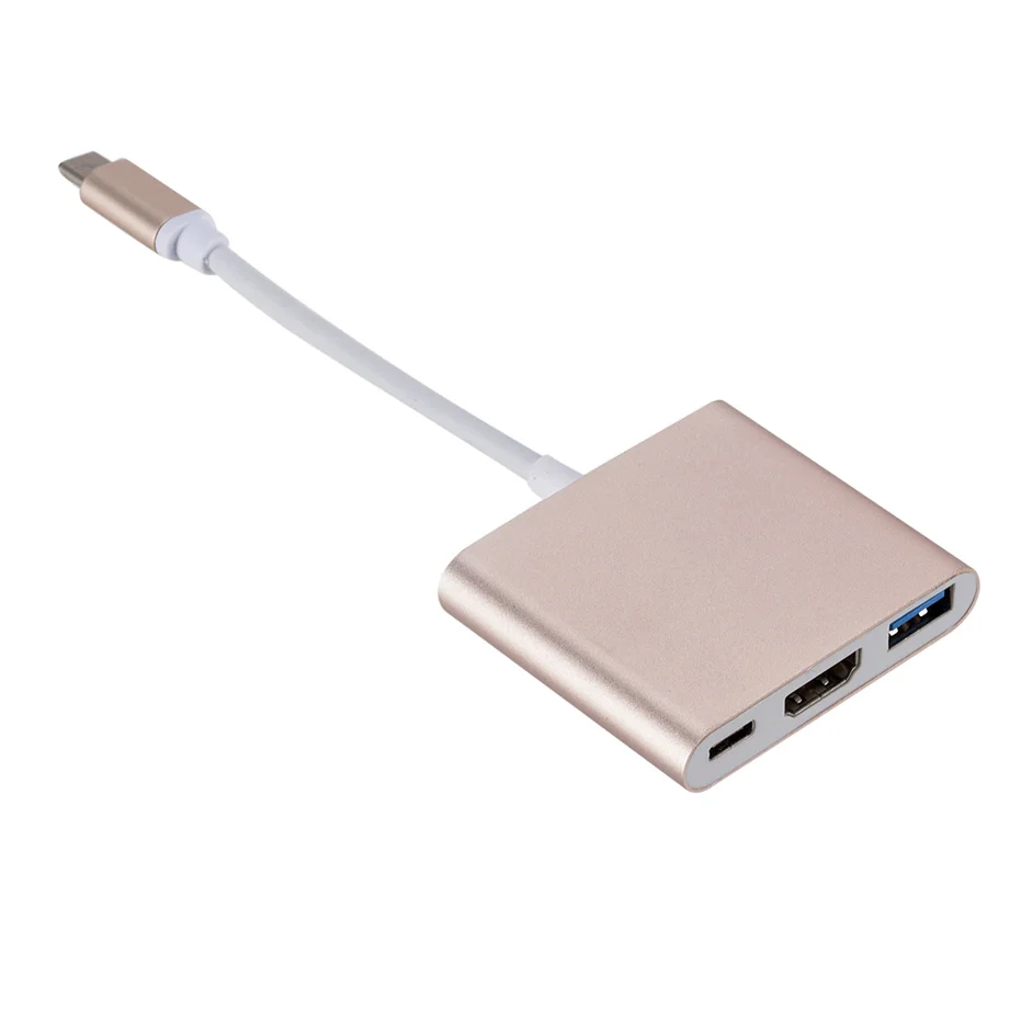 USB C HDMI Type C HDMI Mac 3.1 Converter Adapter Type C to HDMI/USB 3.0/Type C Aluminum For Apple Macbook Adapter USBC HUB