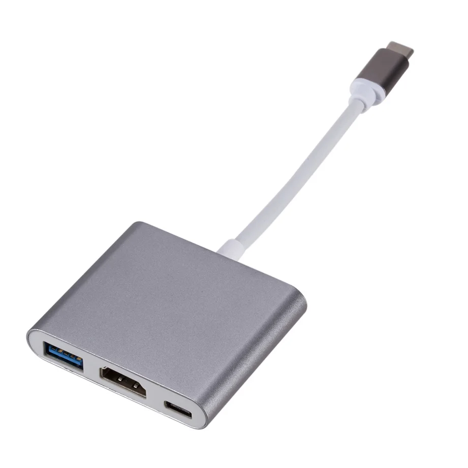 USB C HDMI Type C HDMI Mac 3.1 Converter Adapter Type C to HDMI/USB 3.0/Type C Aluminum For Apple Macbook Adapter USBC HUB