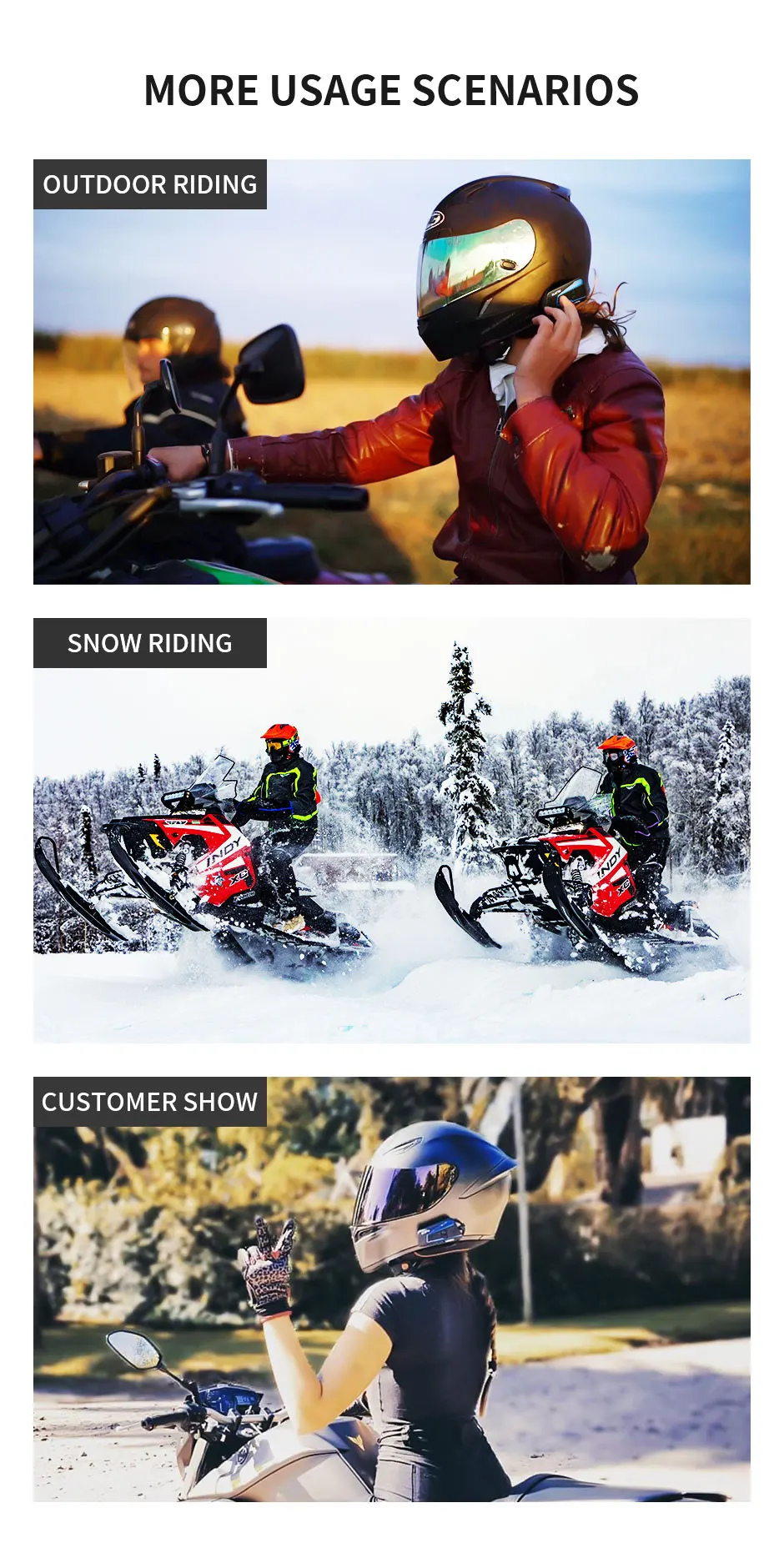 Lexin B4FM-X Bluetooth5.0 Motorcycle Helmet Intercom Headsets Type-C,10 Riders Wireless Communication Music Sharing Moto