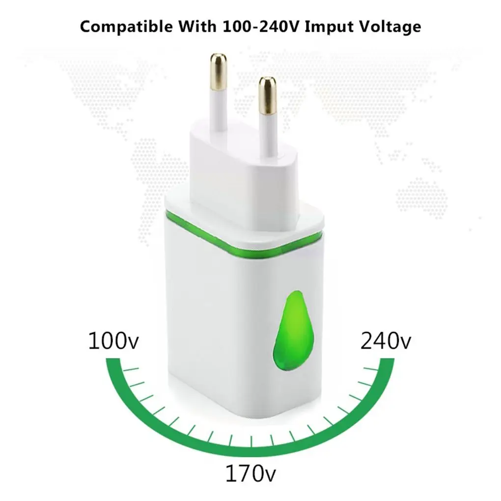 USB Wall Charger for Samsung Xiaomi Dual Port 2A Output Travel Plug Power Adapter Compatible for Phone EU/US Plug
