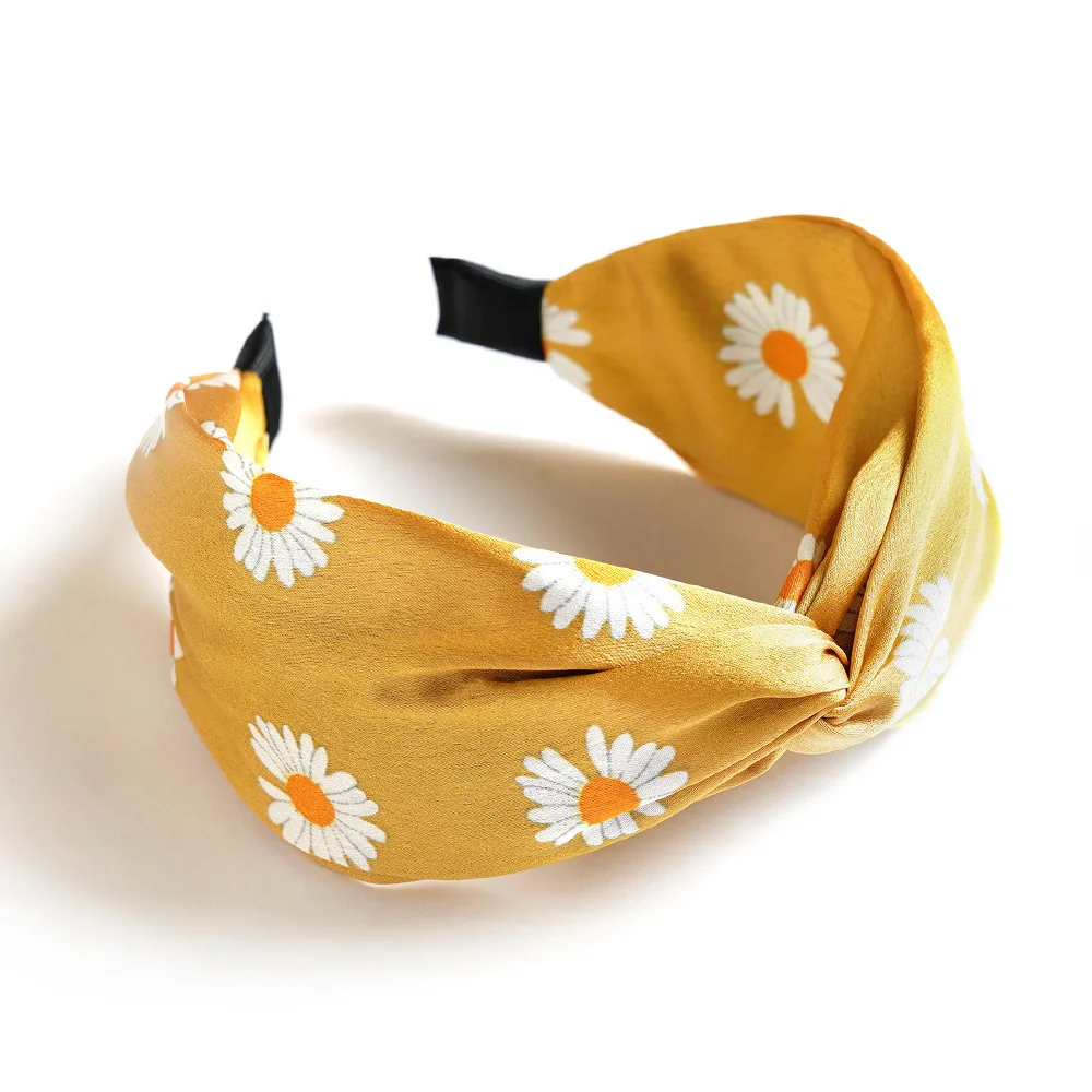 Fashion Women Cross Hairband Elastic Wide Side Headband Solid Top Knot Turban Hair Hoop Print Headwear Girls Hair Accessories
