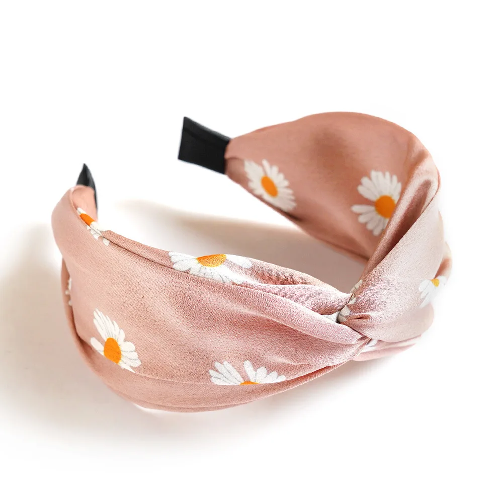 Fashion Women Cross Hairband Elastic Wide Side Headband Solid Top Knot Turban Hair Hoop Print Headwear Girls Hair Accessories