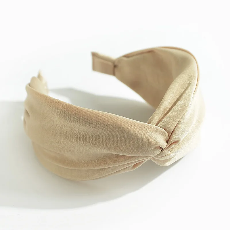 Fashion Women Cross Hairband Elastic Wide Side Headband Solid Top Knot Turban Hair Hoop Print Headwear Girls Hair Accessories