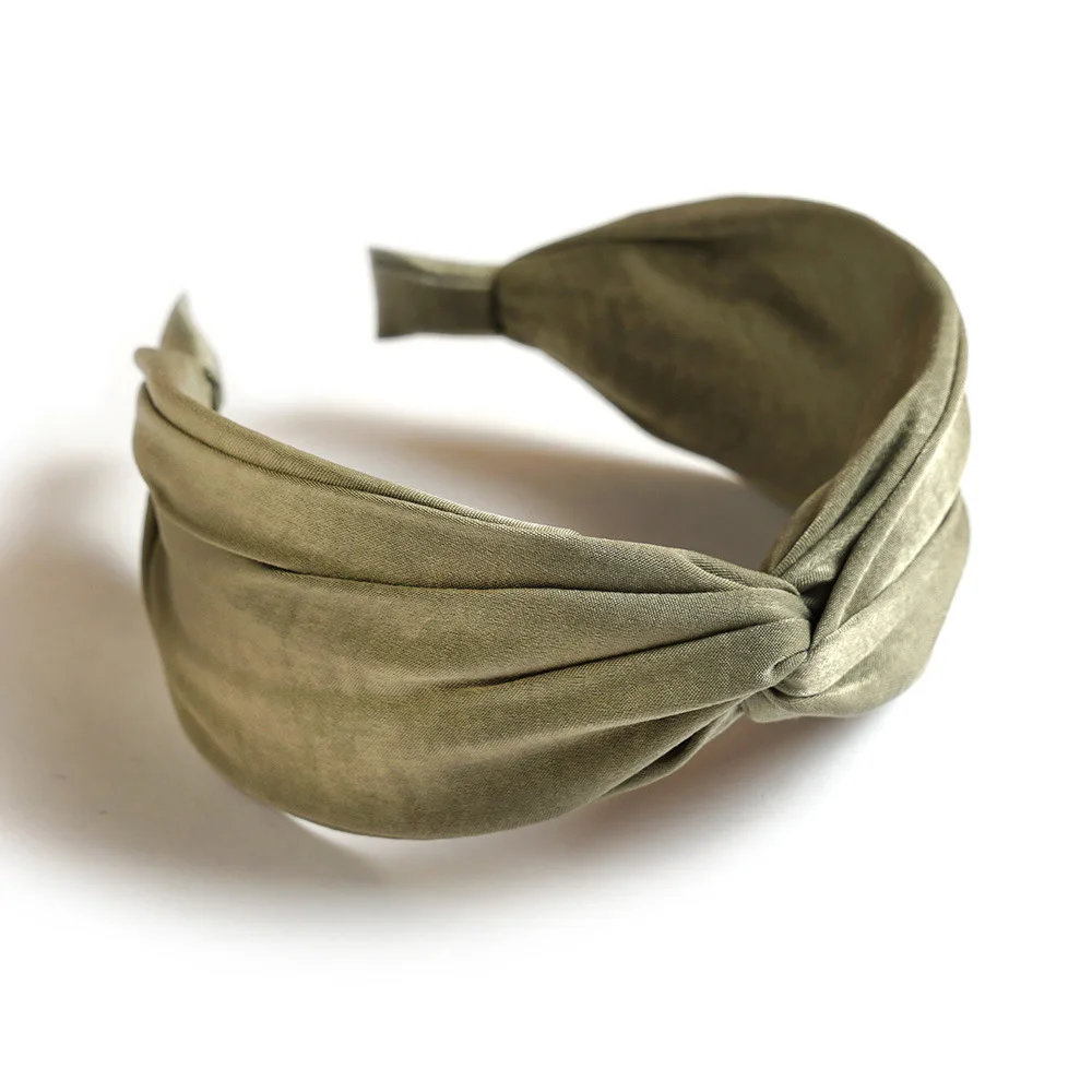 Fashion Women Cross Hairband Elastic Wide Side Headband Solid Top Knot Turban Hair Hoop Print Headwear Girls Hair Accessories