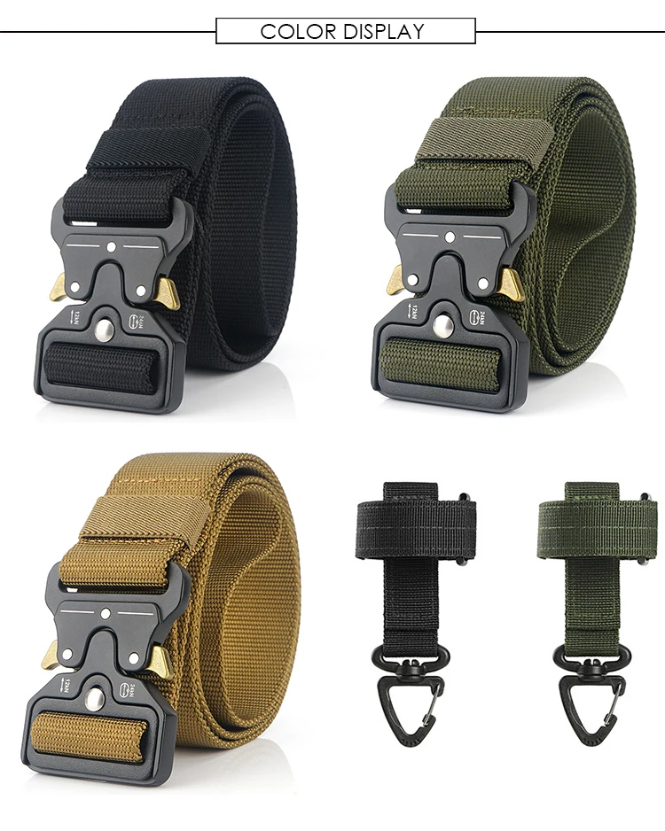 VATLTY 4.3cm Military Belt for Men 1200D Strong Soft Nylon Wide Belt Rust-Proof Metal Buckle Tactical Outdoors Belt Male Gifts