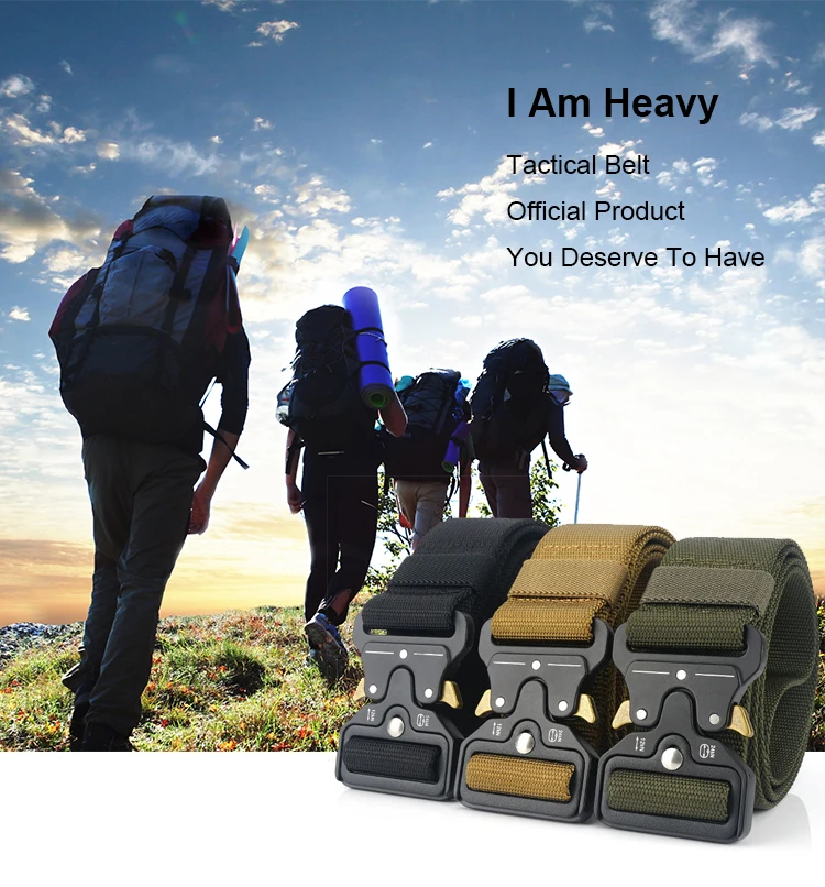 VATLTY 4.3cm Military Belt for Men 1200D Strong Soft Nylon Wide Belt Rust-Proof Metal Buckle Tactical Outdoors Belt Male Gifts