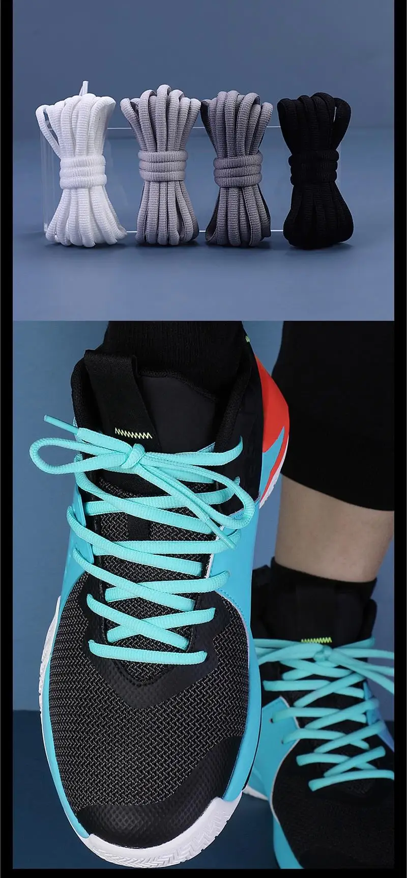 1 Pair Oval Shoe Laces Half Round Athletic Shoelaces for Running Sneakers Laces Shoes Strings Durable without Fading Shoelace