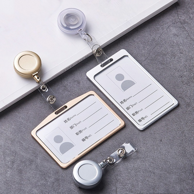 Aluminium Alloy Employee Name ID Card Cover Metal Work Identity Badge ID Business Case Credit Card Holder Wallet Case