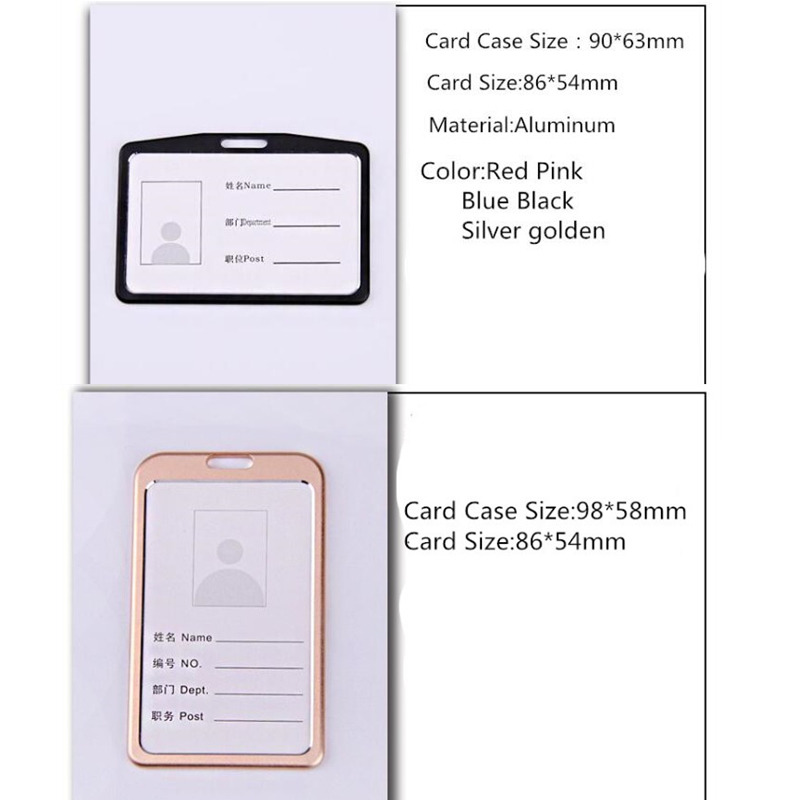 Aluminium Alloy Employee Name ID Card Cover Metal Work Identity Badge ID Business Case Credit Card Holder Wallet Case