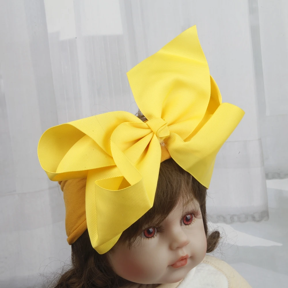 8inch Bows Nylon Headbands for Baby Girls Kids Soft Bows Knot Turban Hair Bands Baby Hair Accessories Children Headwear