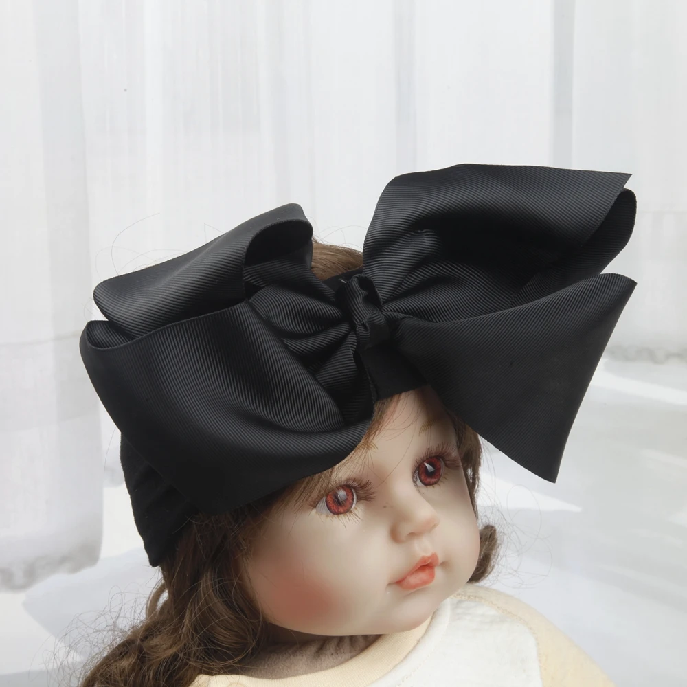 8inch Bows Nylon Headbands for Baby Girls Kids Soft Bows Knot Turban Hair Bands Baby Hair Accessories Children Headwear