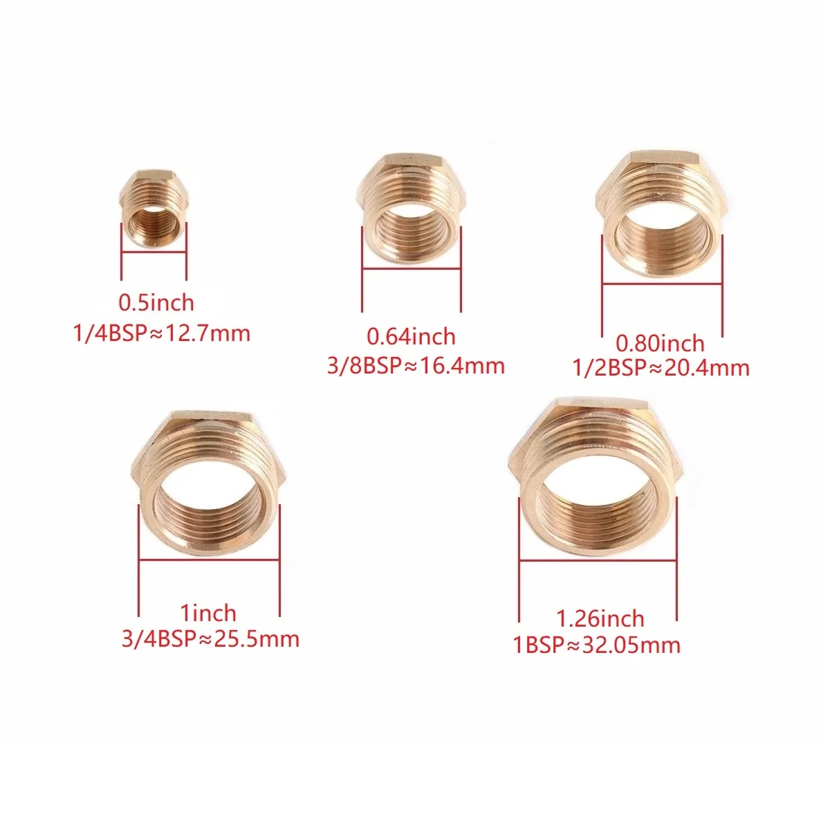 Pagoda Connector 6 8 10 12 13 14 16mm Hose Barb Connector Tail Thread 1/8 1/4 3/8 1/2 3/4 1BSP Thread Brass Pipe Fittings Elbow