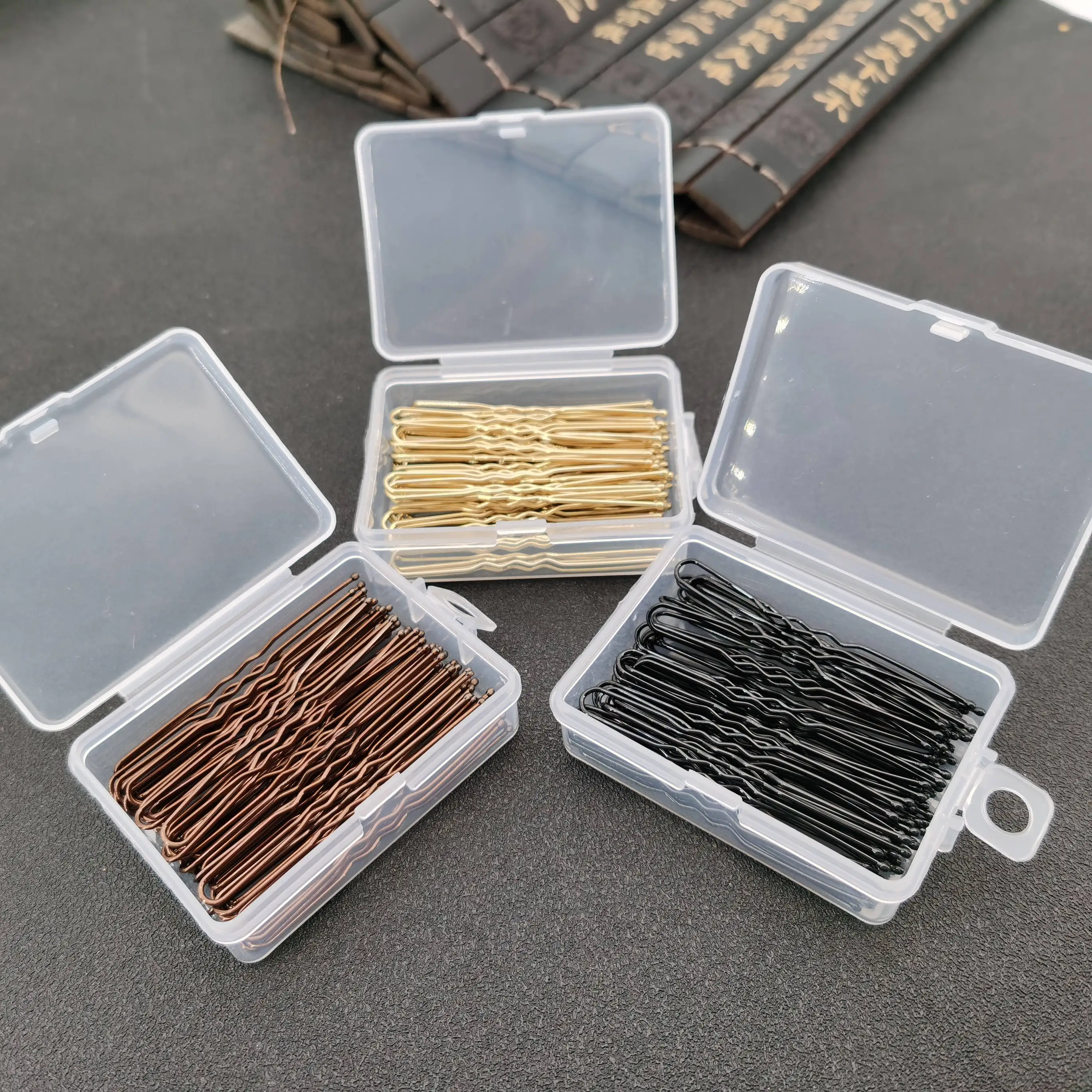 50/100PCS Women 6CM Hair Waved U-shaped Bobby Pin Barrette Salon Grip Clip Hairpins Black Metal Hair Accessories For Bun Gift