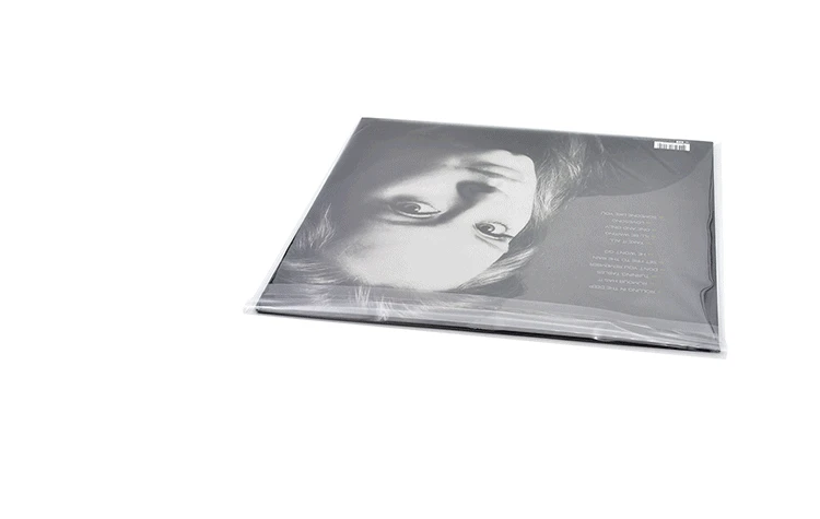 LEORY 50PCS OPP Gel Record Protective Cover for Turntable Player LP Vinyl Record Self-adhesive Record Bag 12" 32.3cm * 32cm