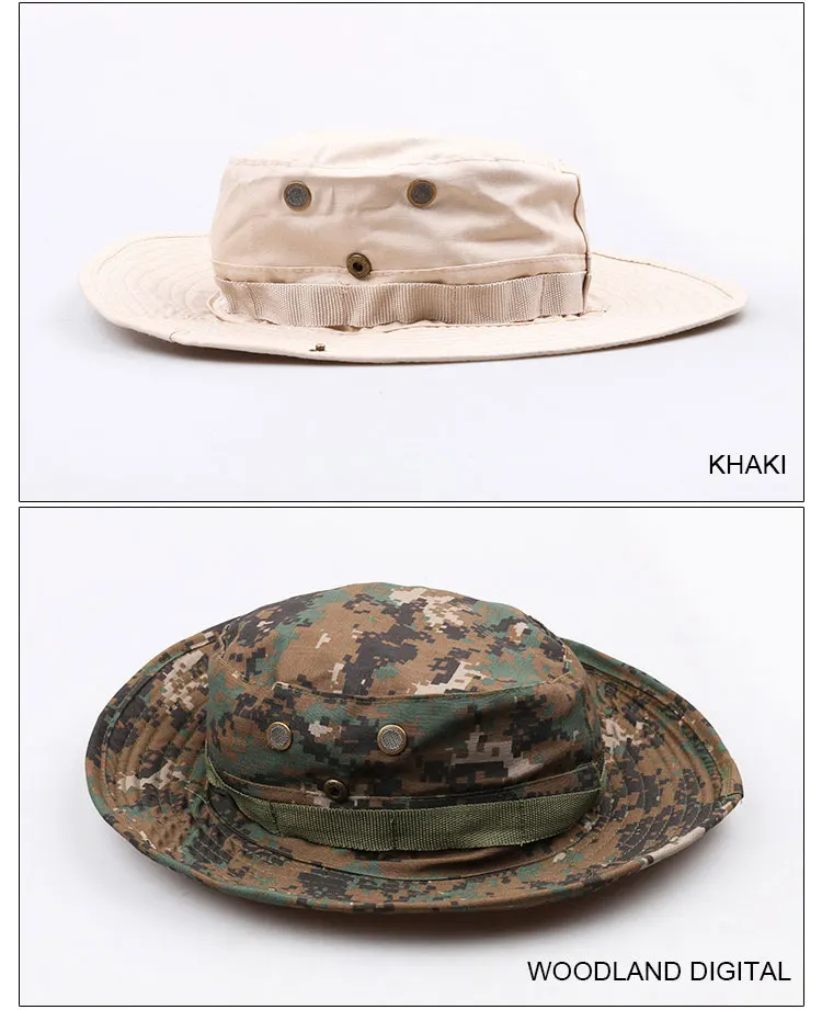 23 Colors Outdoor Camouflage Boonie Hat Top Quality Multicam Hat Men Women Tactical Hat Hunting Camping Fisherman Hats AF056