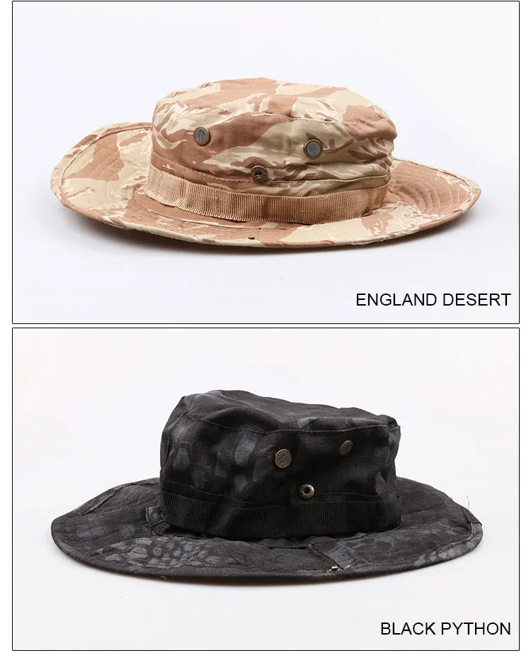 23 Colors Outdoor Camouflage Boonie Hat Top Quality Multicam Hat Men Women Tactical Hat Hunting Camping Fisherman Hats AF056