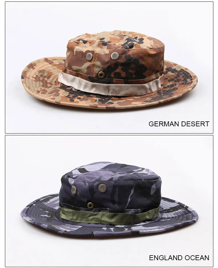 23 Colors Outdoor Camouflage Boonie Hat Top Quality Multicam Hat Men Women Tactical Hat Hunting Camping Fisherman Hats AF056