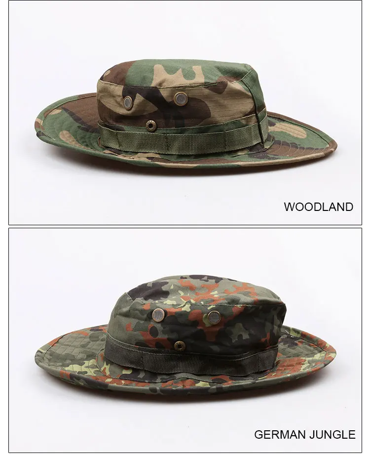23 Colors Outdoor Camouflage Boonie Hat Top Quality Multicam Hat Men Women Tactical Hat Hunting Camping Fisherman Hats AF056