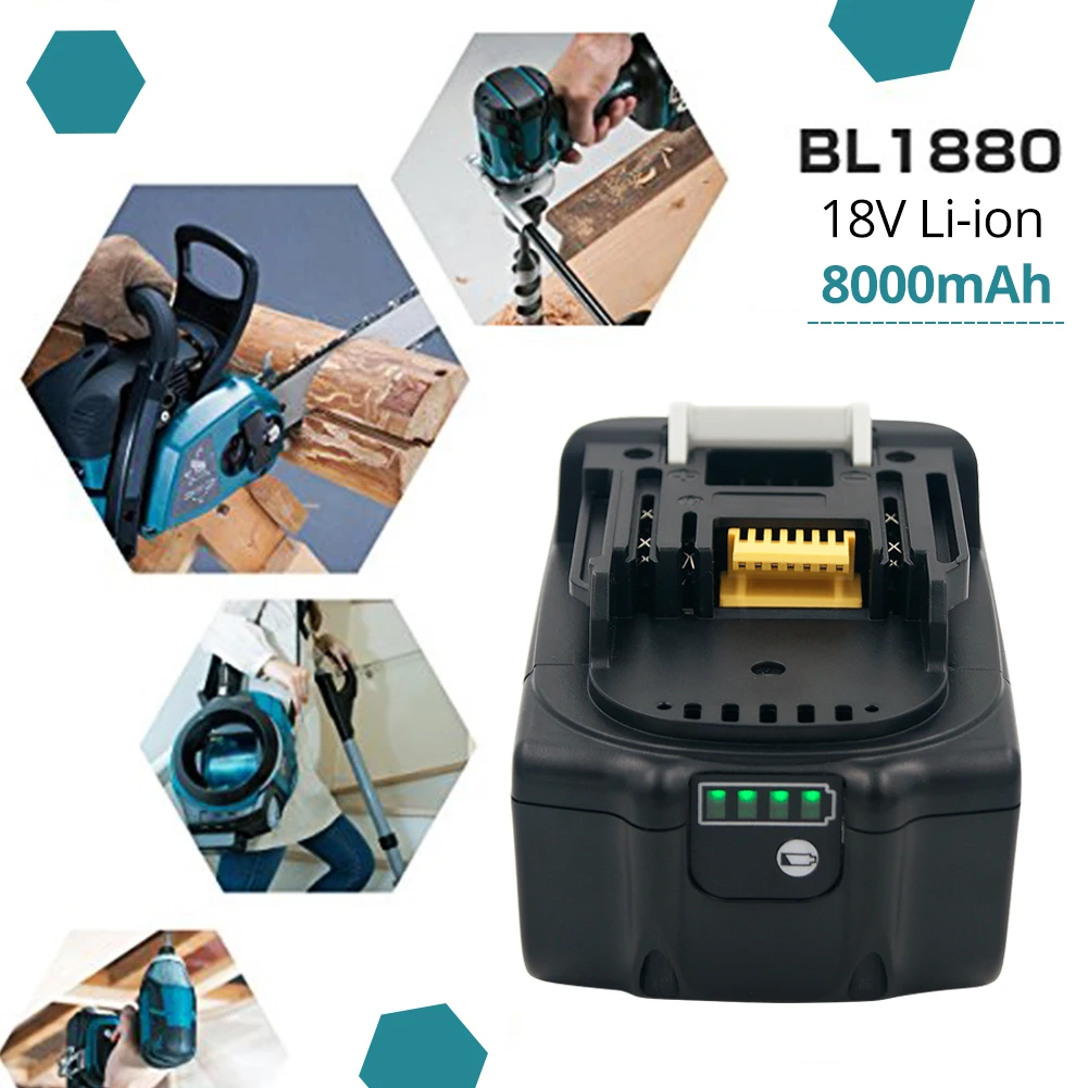 New Version BL1860 BL1880B 18 V 8000mAh Li-ion Rechargeable Battery for Makita 18v Battery BL1840 BL1850 BL1830 BL1860B LXT 400