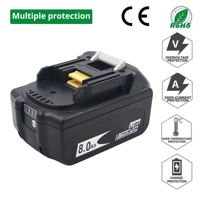 New Version BL1860 BL1880B 18 V 8000mAh Li-ion Rechargeable Battery for Makita 18v Battery BL1840 BL1850 BL1830 BL1860B LXT 400