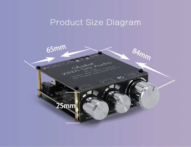 TPA3116D2 50W+50W Bluetooth 5.0 Subwoofer Amplifier Board 2.0 Channel High Power Audio Stereo AUX USB Bass CAR AMP T50L T50H