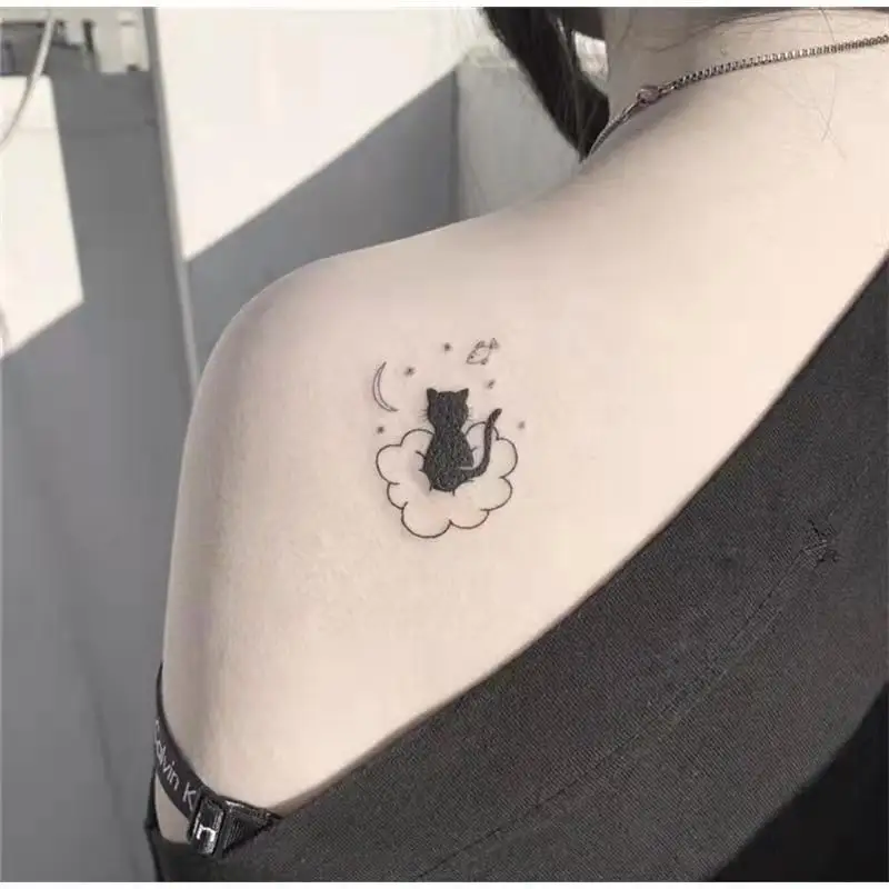 Tatoo Waterproof Cat Japanese Cute Pet Arm Semi Permanent Tattoo Cat Animal Funny Tattoo Sticker Temporary Tattoos for Men Women