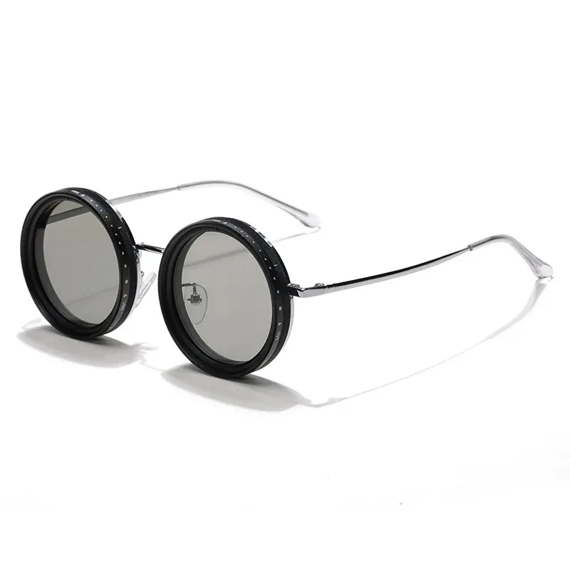 Hand Made ND9 Retro Punk Polarized Men Round Adjustable Sunglasses Women UV Anti UV Fishing Sunglasses ND Filter