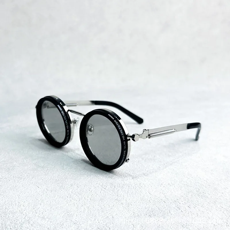 Hand Made ND9 Retro Punk Polarized Men Round Adjustable Sunglasses Women UV Anti UV Fishing Sunglasses ND Filter