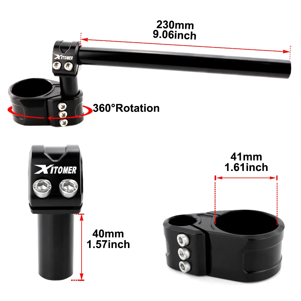 Aluminum Adjustable Handlebar 41MM Clip-On Handle Bar Raiser Universal Fit For Honda CBR600 F1 F2 F3 CBR 650F VFR800 VFR 750 F