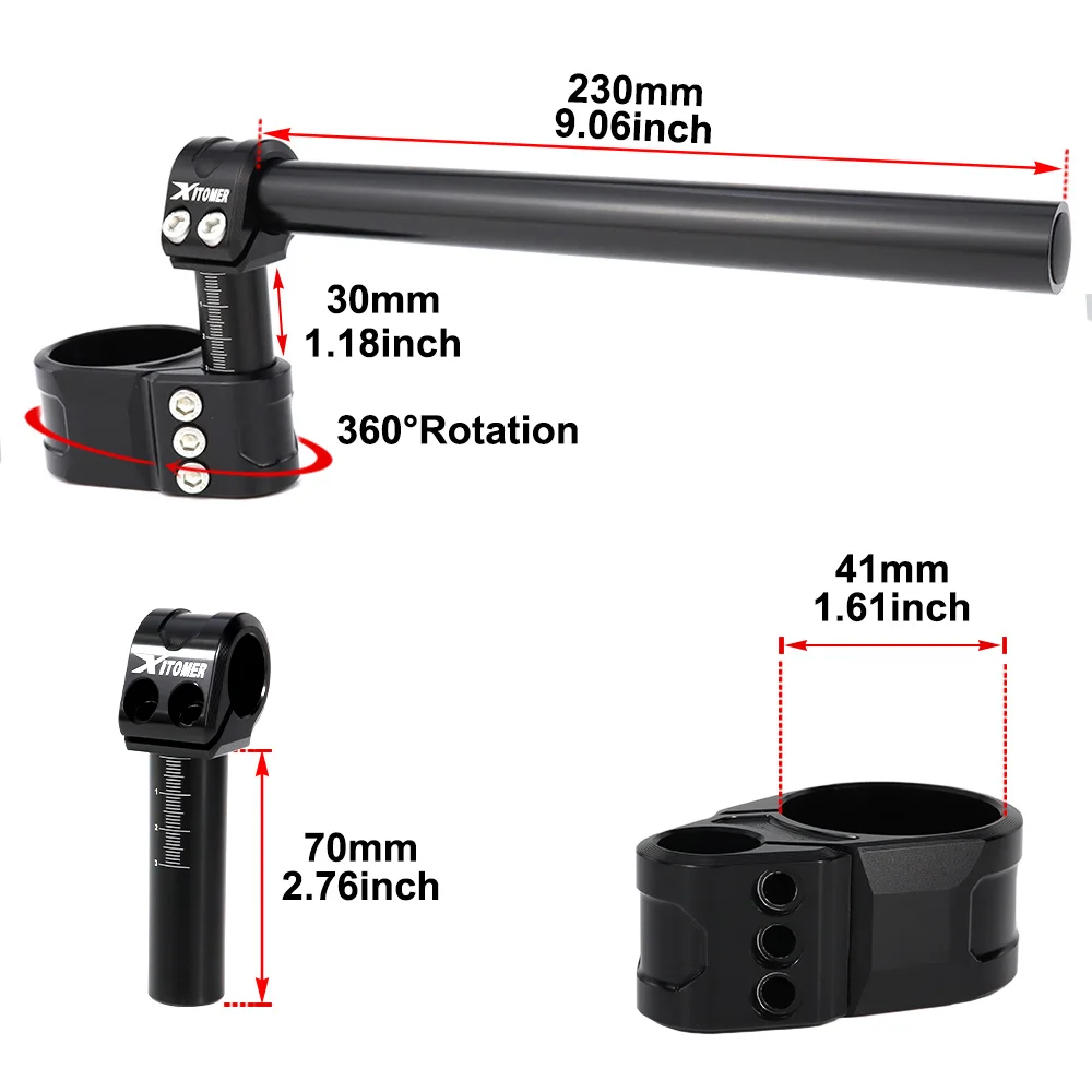 Aluminum Adjustable Handlebar 41MM Clip-On Handle Bar Raiser Universal Fit For Honda CBR600 F1 F2 F3 CBR 650F VFR800 VFR 750 F