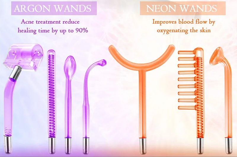 Replacement Violet Red High Frequency Electrodes Glass Tube for Facial Body Wand Acne Spot Wrinkle Removal Skin Care Beauty