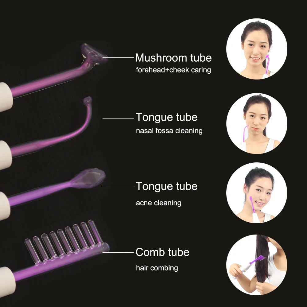 Replacement Violet Red High Frequency Electrodes Glass Tube for Facial Body Wand Acne Spot Wrinkle Removal Skin Care Beauty