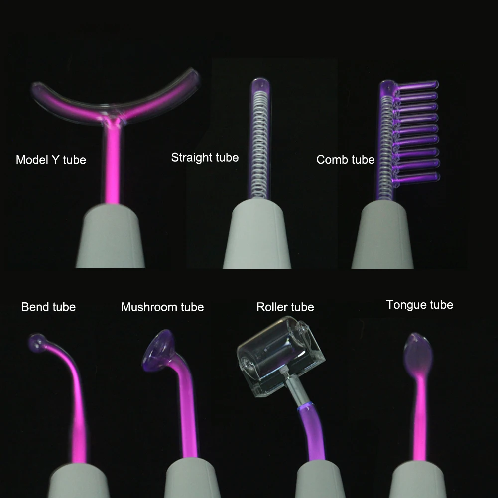 Replacement Violet Red High Frequency Electrodes Glass Tube for Facial Body Wand Acne Spot Wrinkle Removal Skin Care Beauty