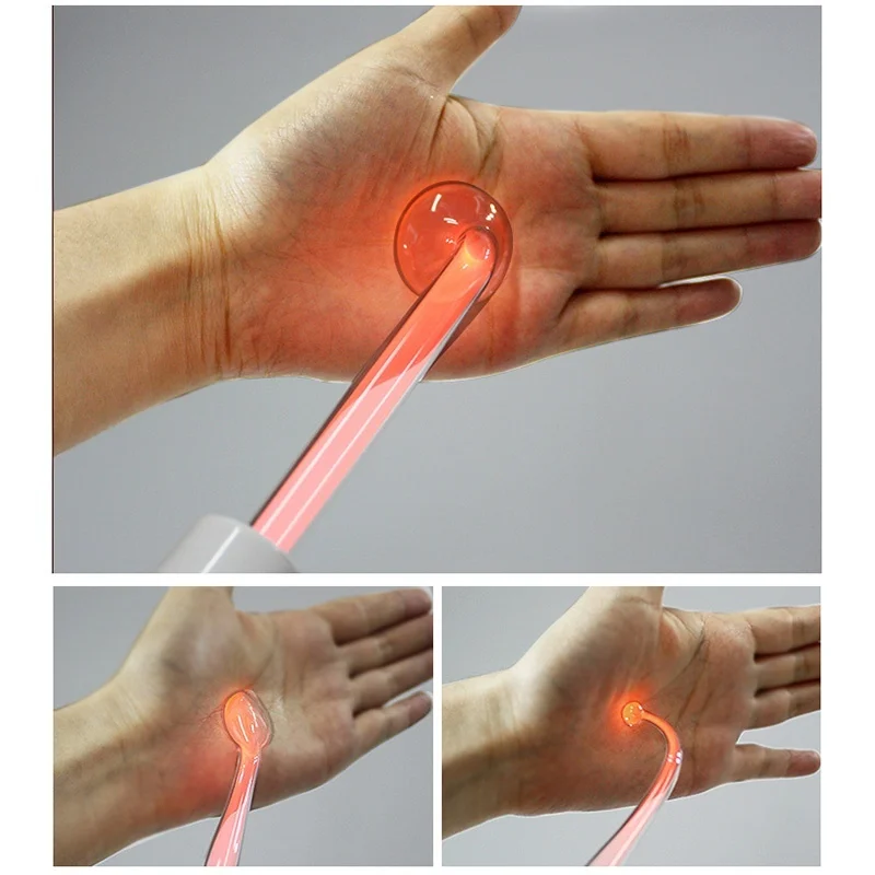 Replacement Violet Red High Frequency Electrodes Glass Tube for Facial Body Wand Acne Spot Wrinkle Removal Skin Care Beauty