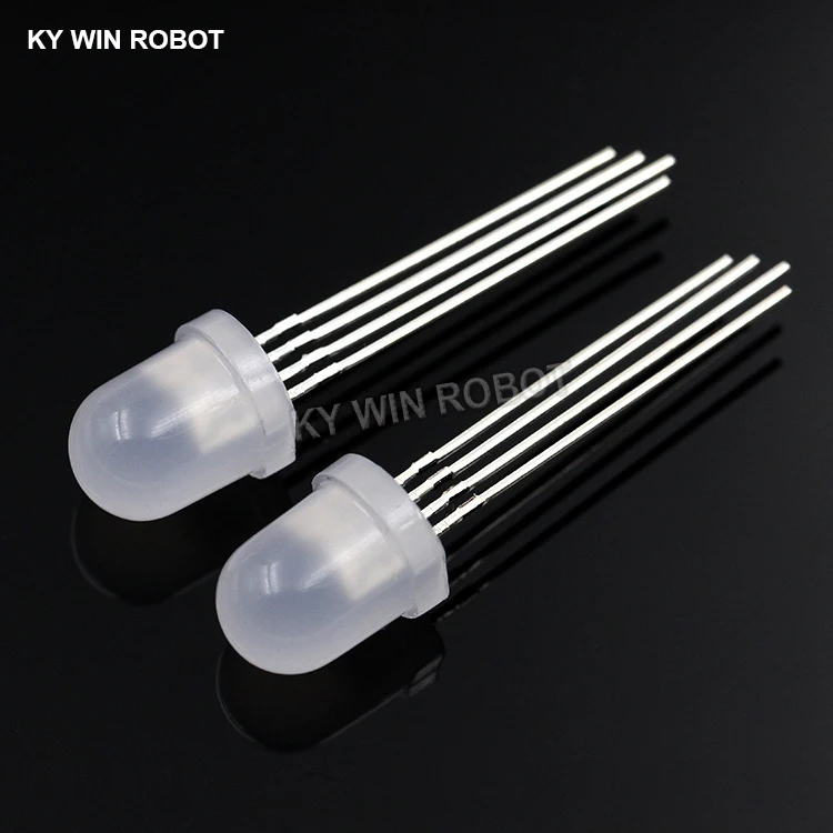 10PCS 8mm Full-color LED RGB Red/Green/Blue Common Cathode/Anode Four Feet Transparent Highlight Color Light 8mm Diode Colorful