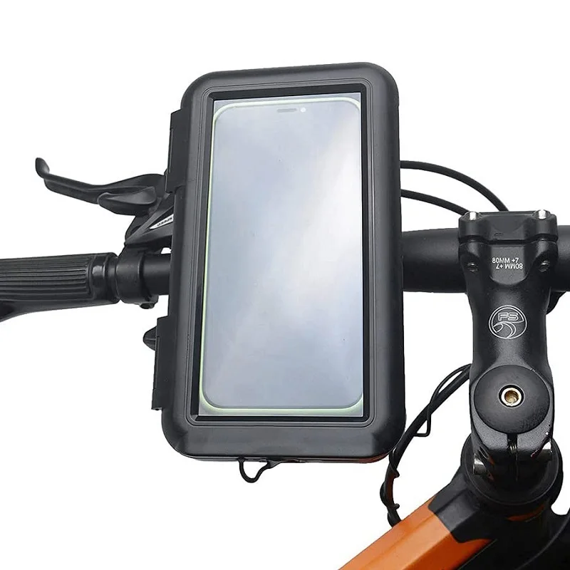 Waterproof Bike Bicycle Phone Case Universal Motorcycle Handlebar Phone Holder Stand Motorbike Scooter Cell Phone Mount Bracket