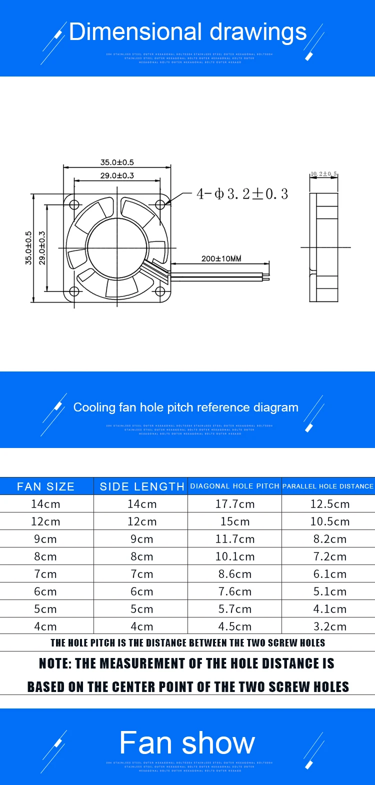 ACP3510 3.5cm 35mm Fan 35x35x10mm DC5V 12V 24V 2 Wires 2pin for Cooling Fan of Micro Device Router Projector