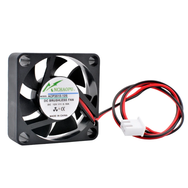 ACP3510 3.5cm 35mm Fan 35x35x10mm DC5V 12V 24V 2 Wires 2pin for Cooling Fan of Micro Device Router Projector