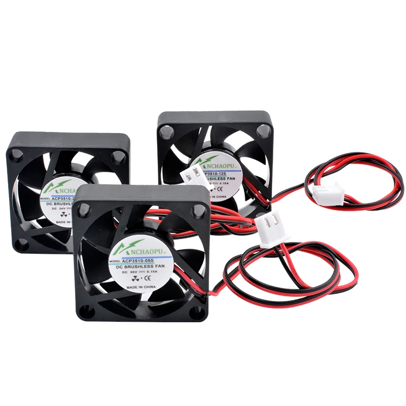 ACP3510 3.5cm 35mm Fan 35x35x10mm DC5V 12V 24V 2 Wires 2pin for Cooling Fan of Micro Device Router Projector