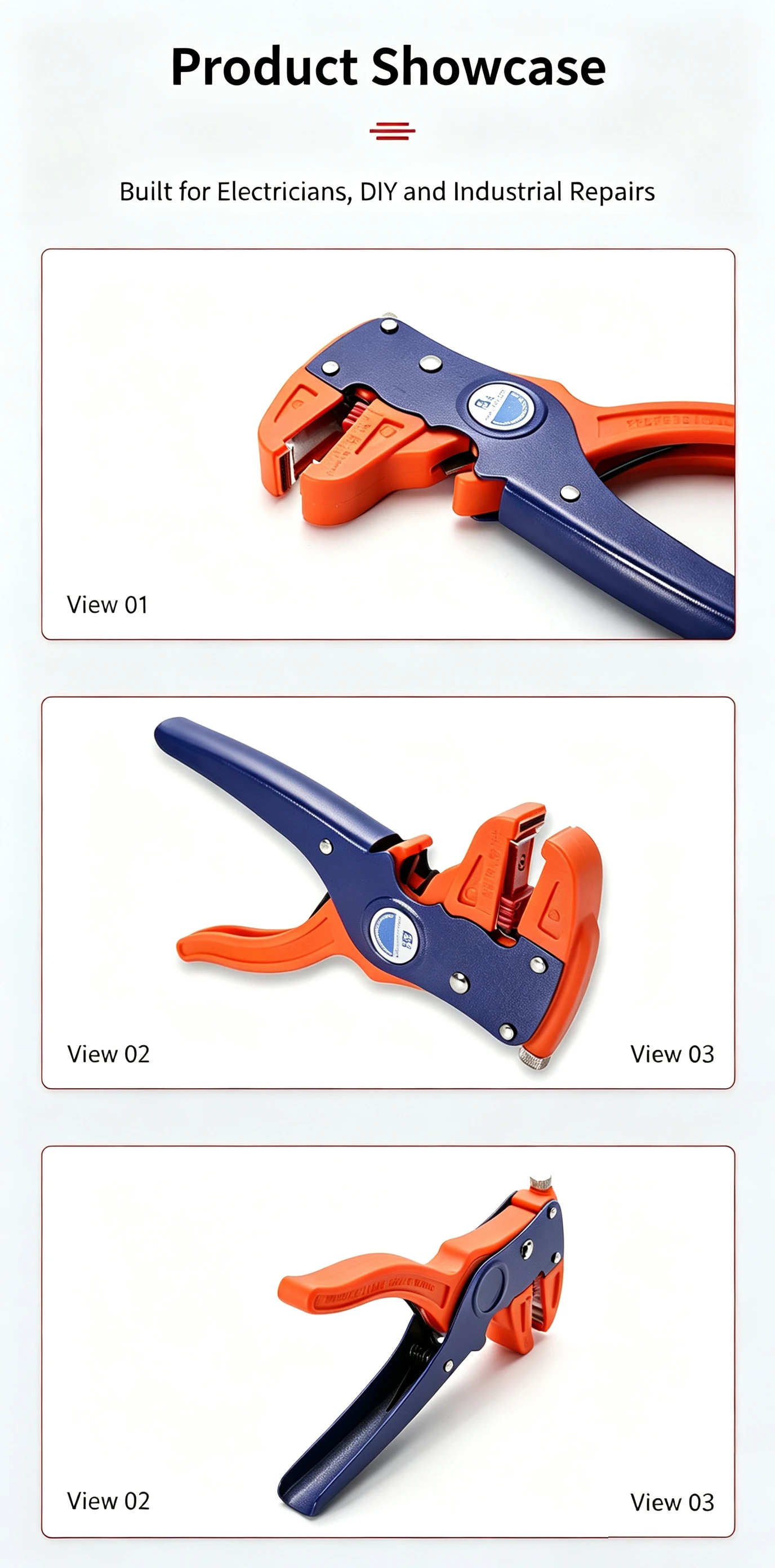 HS‑700D Automatic Duckbill Wire Stripper 0.25‑6mm² 2‑in‑1 Stripping Cutting Plier Adjustable Tension Spring Auto‑Open Electricia
