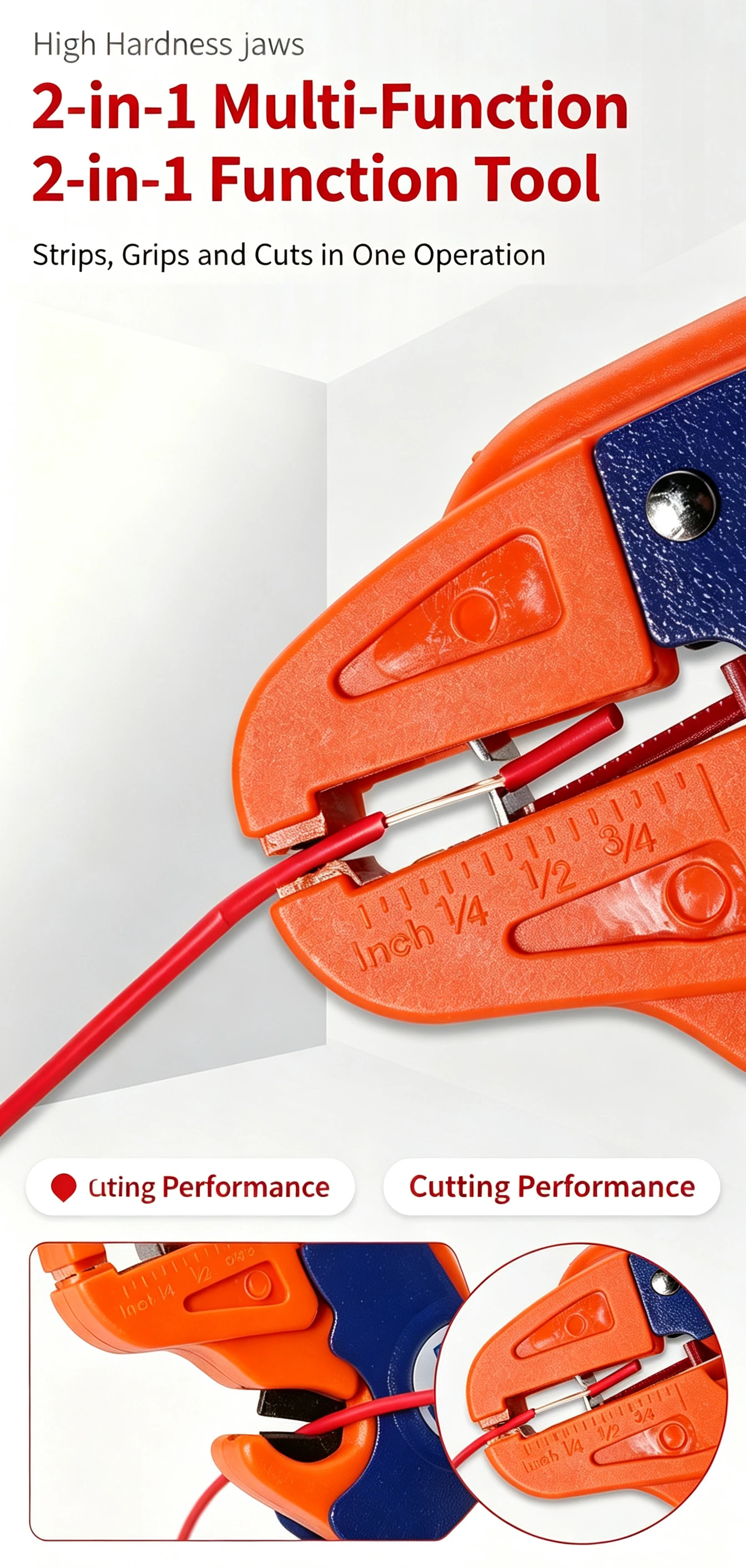 HS‑700D Automatic Duckbill Wire Stripper 0.25‑6mm² 2‑in‑1 Stripping Cutting Plier Adjustable Tension Spring Auto‑Open Electricia