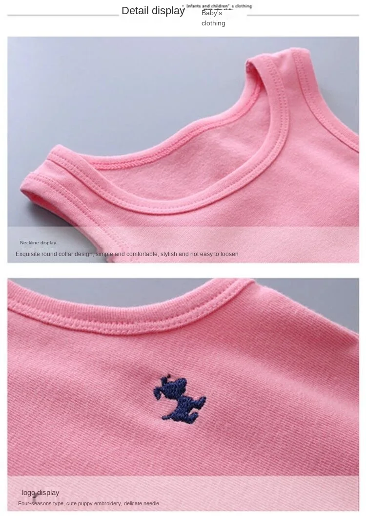 Fashion Children T-shirts for Girls Candy Color Baby Boys Graphic Tee Cotton Vest Tops Kids Summer Clothes Sleeveless T-Shirt