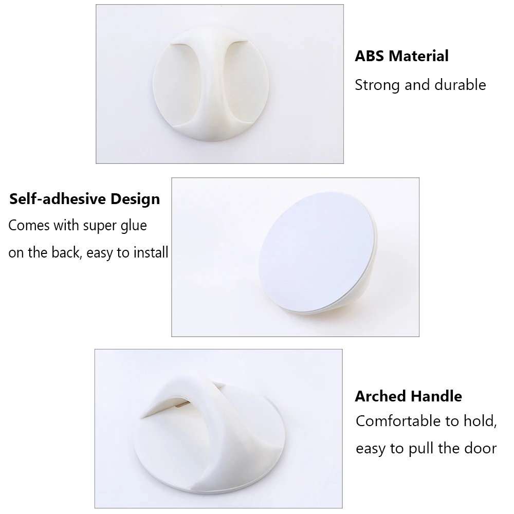 Round Auxiliary Knobs Cabinet Suction Cup Handle Window Sliding Door Self-adhesive Wardrobe Pulls Refrigerator Handle
