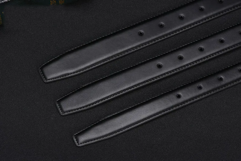 Belts No Buckle 2.8 3.0 3.5 cm Width Brand Automatic Buckle Black Genuine Leather Men's Belts Body Without Buckle Strap
