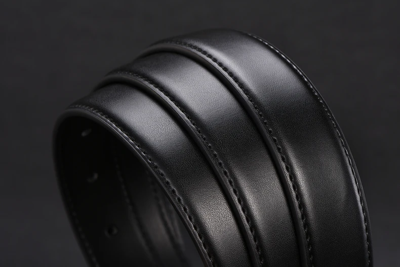 Belts No Buckle 2.8 3.0 3.5 cm Width Brand Automatic Buckle Black Genuine Leather Men's Belts Body Without Buckle Strap