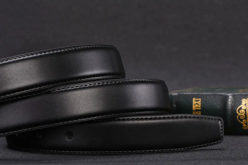Belts No Buckle 2.8 3.0 3.5 cm Width Brand Automatic Buckle Black Genuine Leather Men's Belts Body Without Buckle Strap