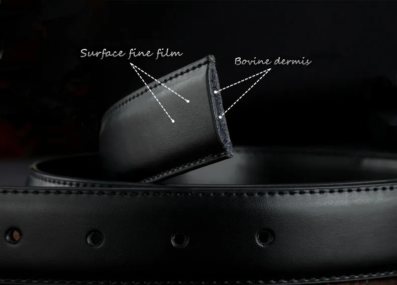 Belts No Buckle 2.8 3.0 3.5 cm Width Brand Automatic Buckle Black Genuine Leather Men's Belts Body Without Buckle Strap