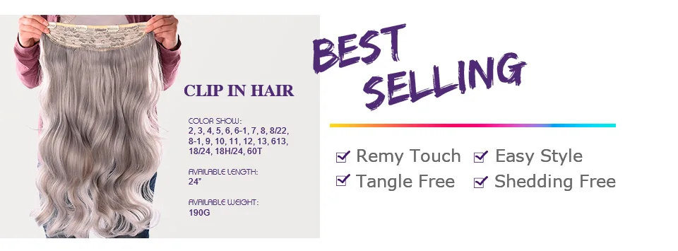 DinDong Clips In Hair Extensions 32Inch Synthetic Wavy 210G Premium Heat Resistant Hair 613# Blonde Brown 19 Colors Available