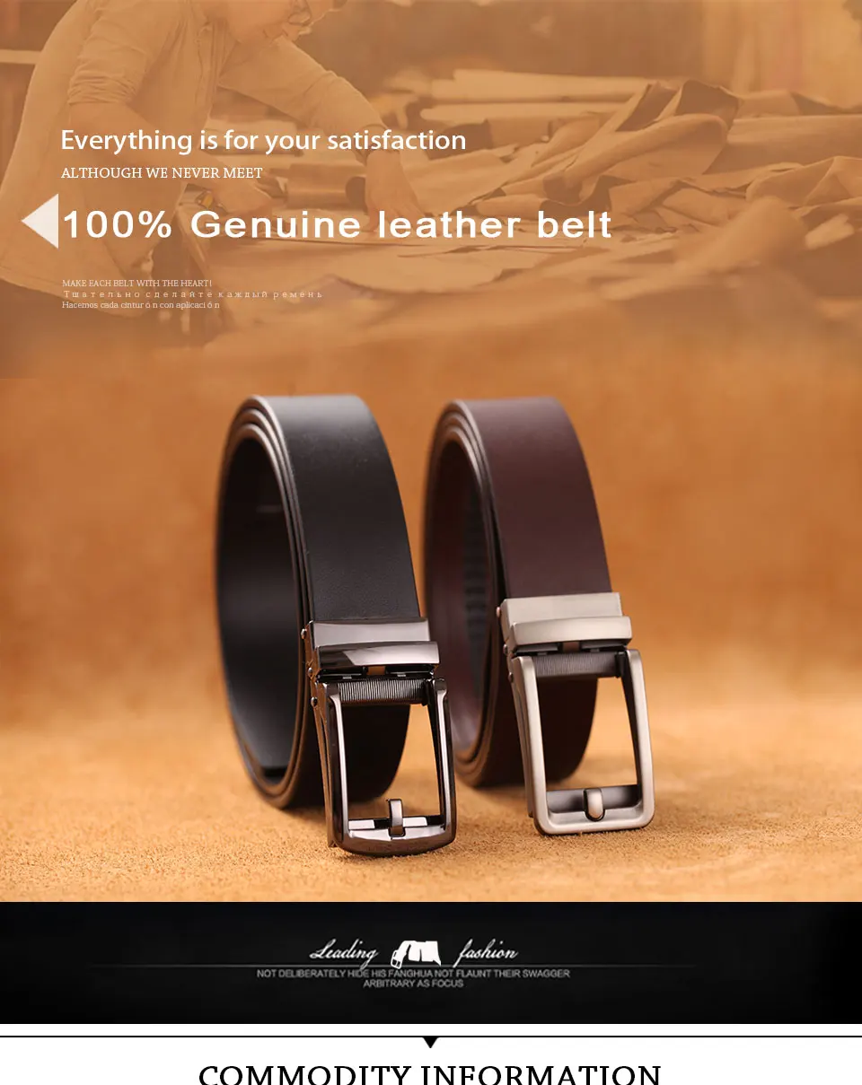 New High Quality Luxury Genuine Leather Belt Designer Belts Men Automatic Buckle Business Trouser Strap Cinturones Hombre Cinto